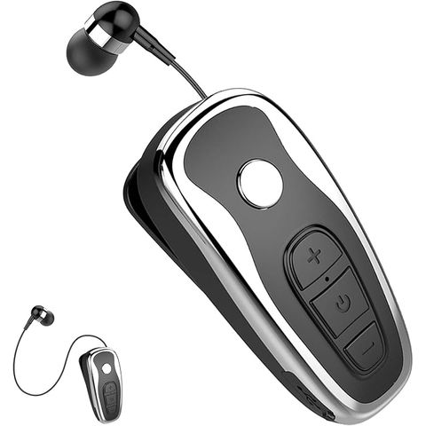 Clip-On Wireless Headset Roll Up K8 Black Silver