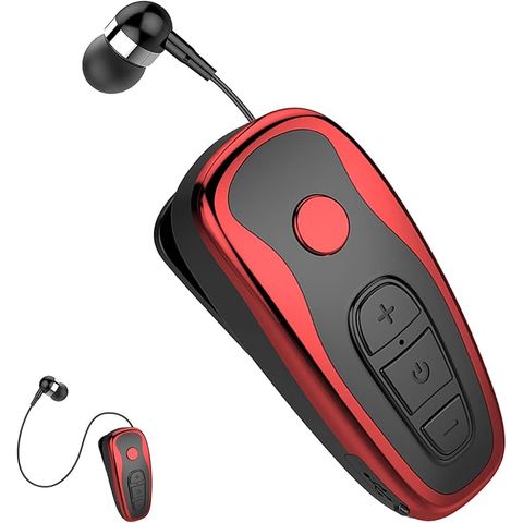 Clip-On Wireless Headset Roll Up K8 Black Red