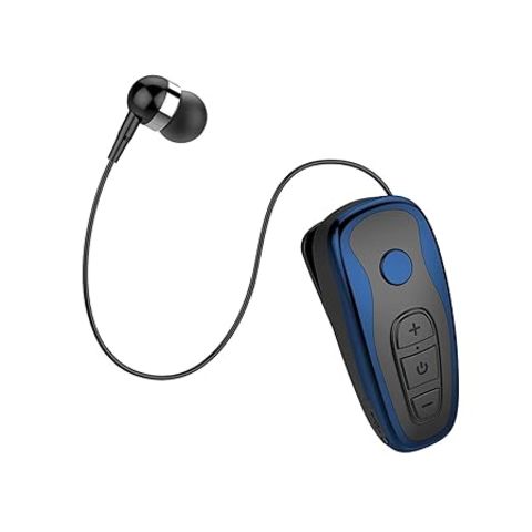 Clip-On Wireless Headset Roll Up K8 Black Blue