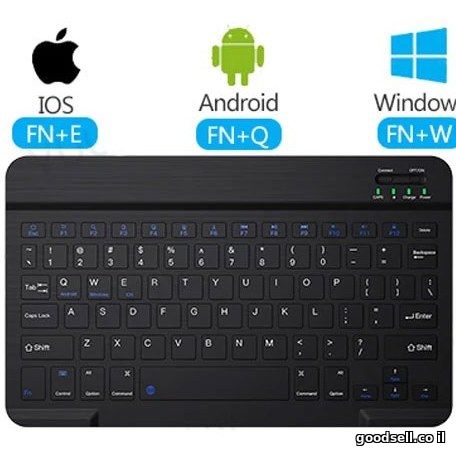 Ultra-Slim Bluetooth Rechargeable Keyboard JEQANG JB-330 Black