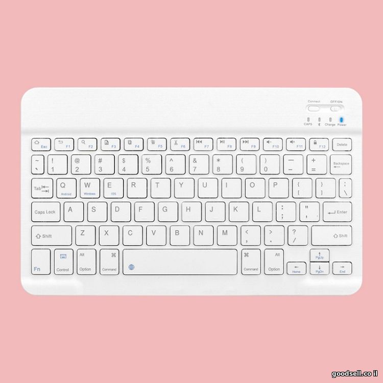 Ultra-Slim Bluetooth Rechargeable Keyboard JEQANG JB-330 White