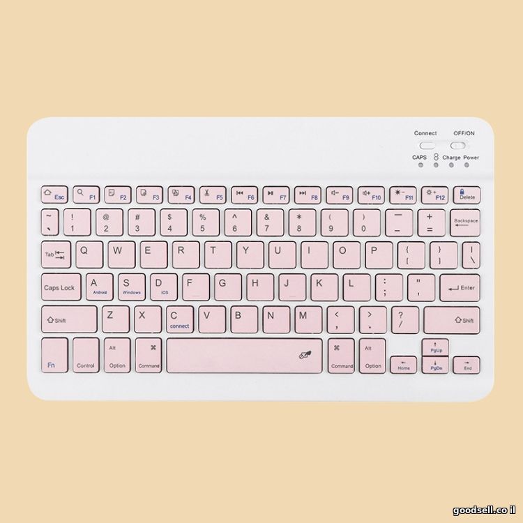 Ultra-Slim Bluetooth Rechargeable Keyboard JEQANG JB-330 Pink