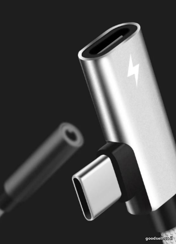 Type-C to 3.5mm Headphone and Charger Adapter J-011 Black