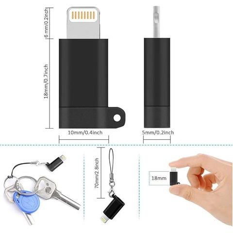 Micro USB to Lightning Adapter Black
