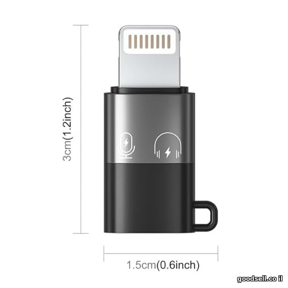 USB Type-C to Lightning Adapter Black/Grey