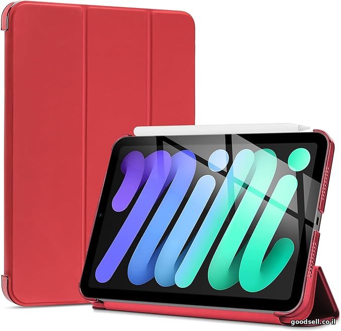 Trifold Smart Case for iPad Mini 6 Green, Black, Red and Blue