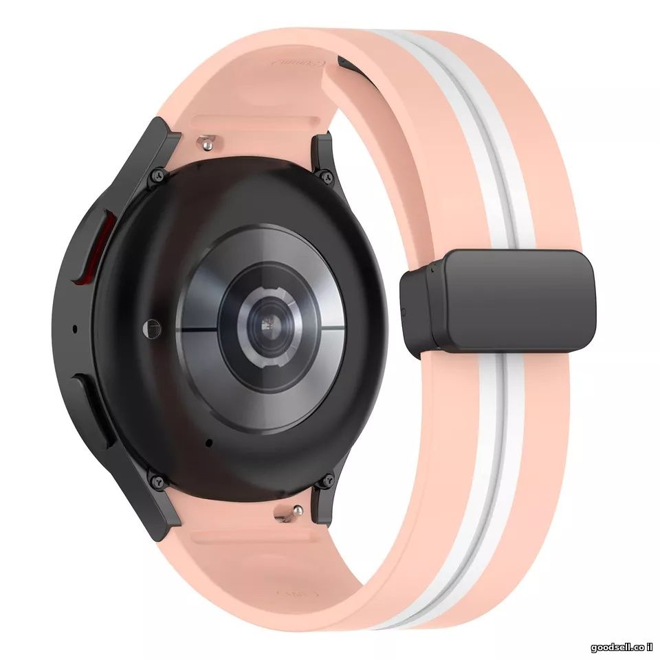 Silicone Magnetic Snap Buckle Dual Color Watch Strap 42/44/45/49mm/L Pink