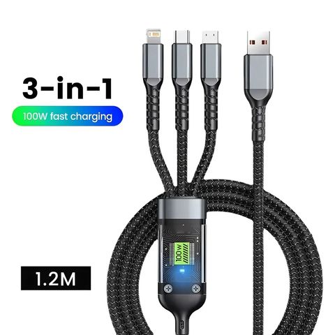 Super Fast Charging Cable 3 in 1 100 W