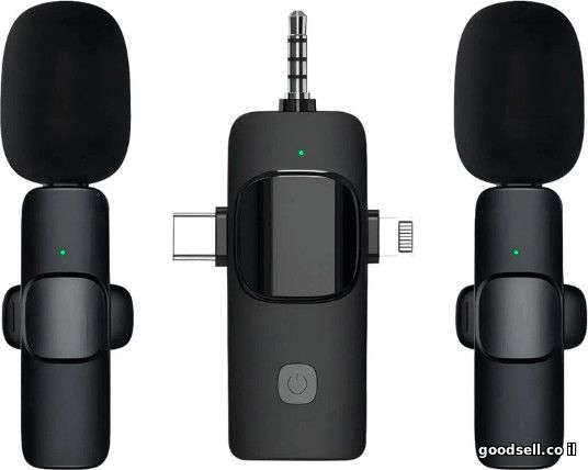 Wireless Lavalier Dual Microphones Clip-on Portable Audio Video Recording
