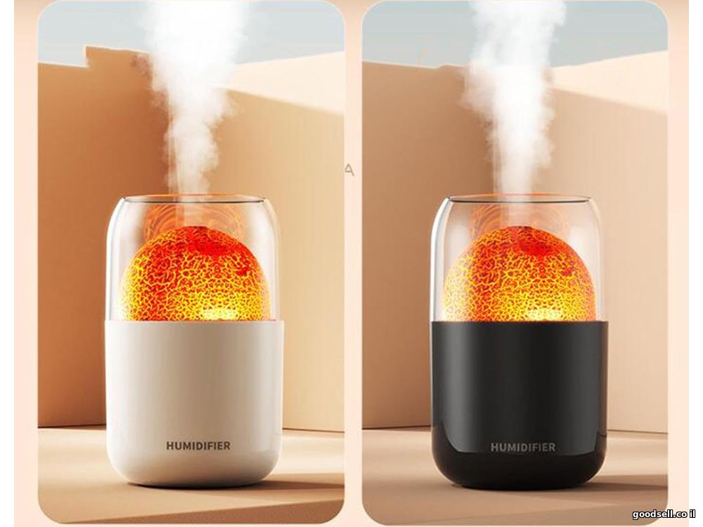 Humidifier Volcano With Flame Light 2 Modes 35ML/H For Home Office