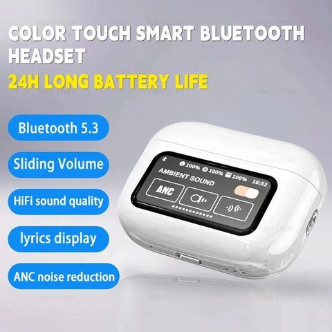 ANC/Enc Double Dark Noise Reduction Touch Control Earbuds with Screen