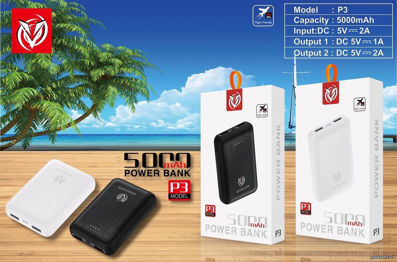 Flight Friendly 18.5 Wh Power bank 5000mAh