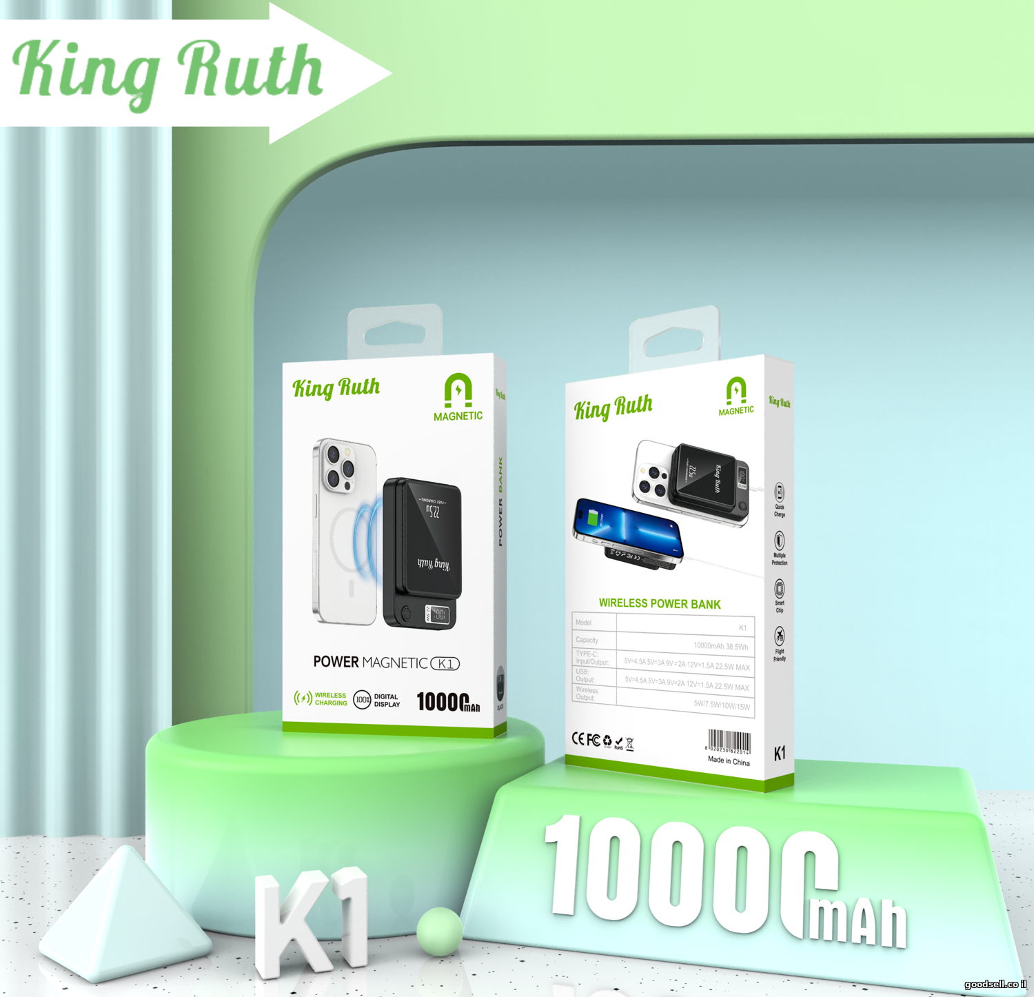 Magnetic Wireless 22.5W Fast Charging Power bank