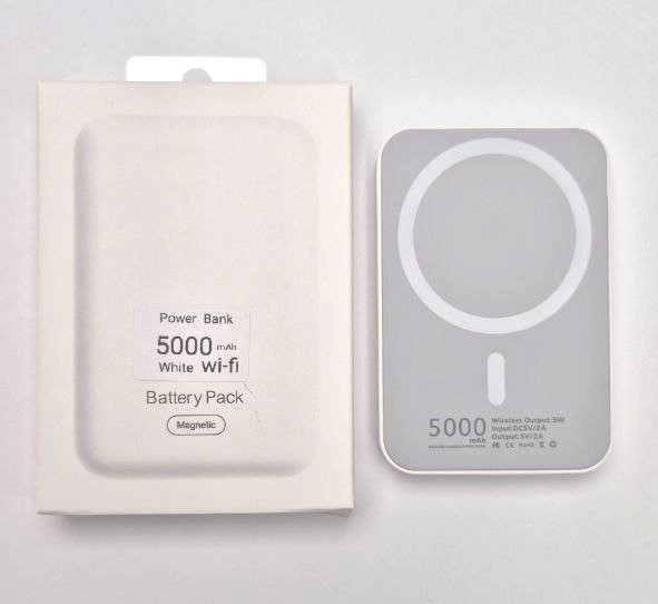 Magnetic Power Bank 5000 mAh White Wi-Fi