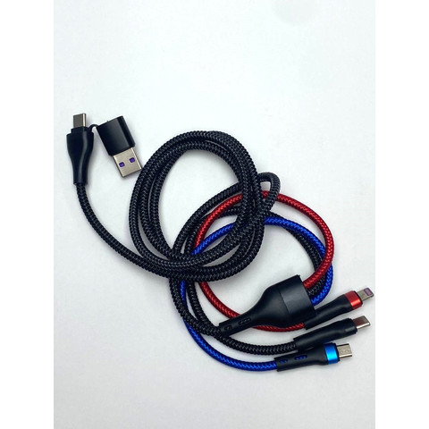 High Speed USB Cable 5 in 1 with Black, Blue and Red Colors