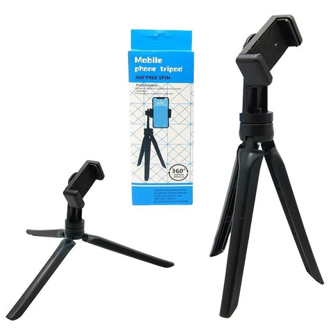 Mobile Phone Tripod 360’ Free Spin Rotation Black