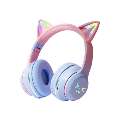 Cute Cat Ears LED Headset JH-BT612 Blue