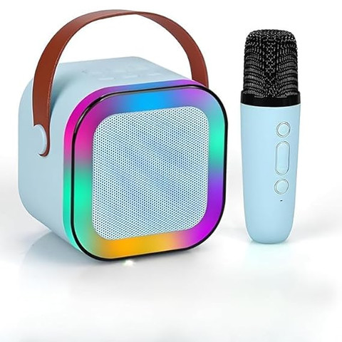 Colorful Karaoke Sound System with 1 Wireless Microphone Blue K12