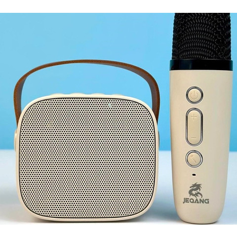 Portable Karaoke Speaker with 1 Microphone JB-725 Beige/White
