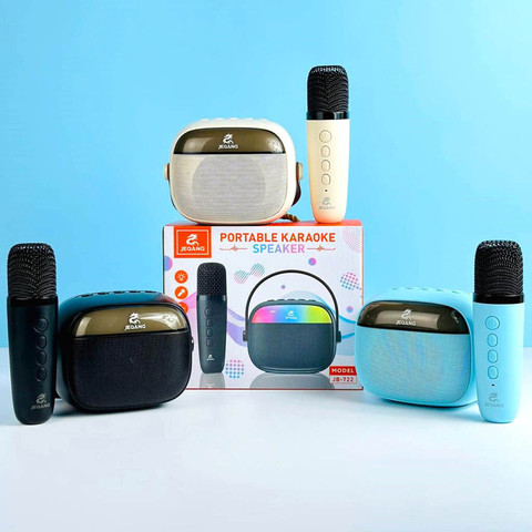 Portable Karaoke Speaker with 1 Microphone JB-722 Black