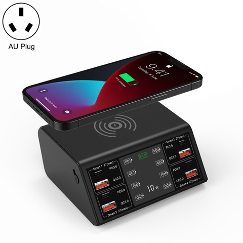 FAST CHARGING STATION 9 in 1 WITH WIRELESS CHARGER 838W Black