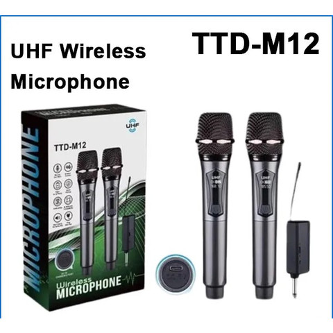 Double Wireless Microphone Grey TTD-M12