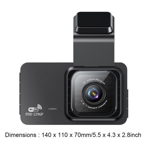 Dual Lens Vehicle Blackbox DVR Super HD 1296p Wi-Fi