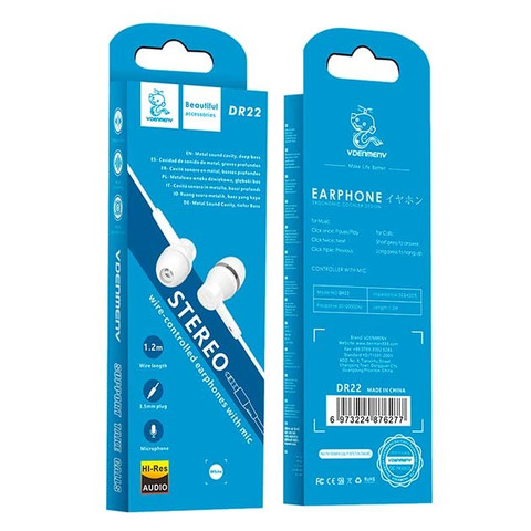 Vdenmenv DR22 3.5mm Earphone White