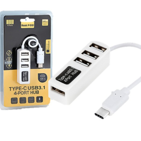 Type-C USB 3.1 4 Port Hub P-3101 White