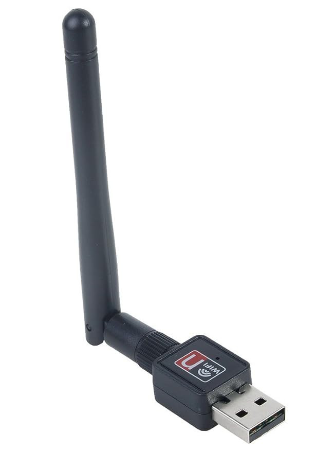 USB 2.0 Wireless 802.11 N Adapter with Antenna Black