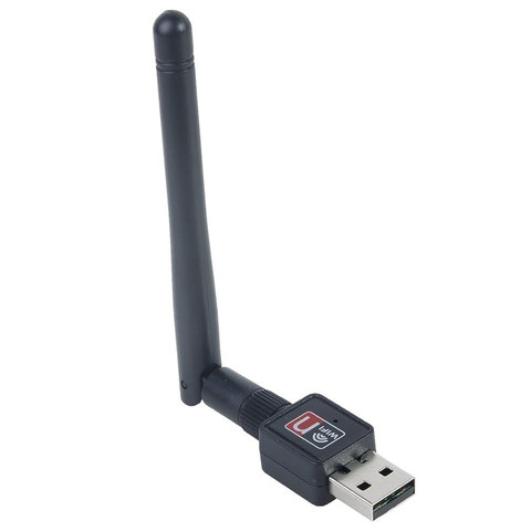 USB 2.0 Wireless 802.11 N Adapter with Antenna Black