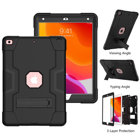 For New iPad 9.7 2017/2018 Shockproof Tablet Protective Cover Black