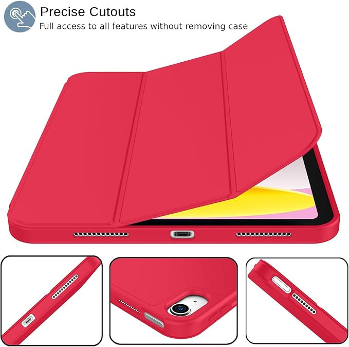 Trifold Smart Case for iPad 10th 2022 Red