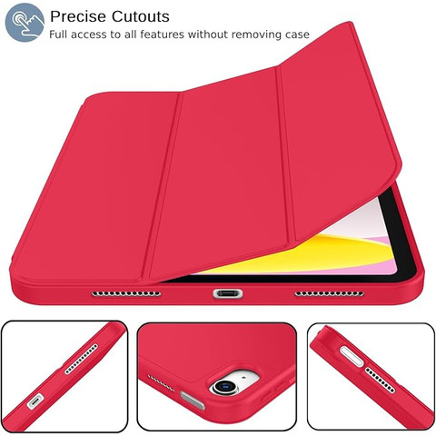 Trifold Smart Case for iPad 10th 2022 Red