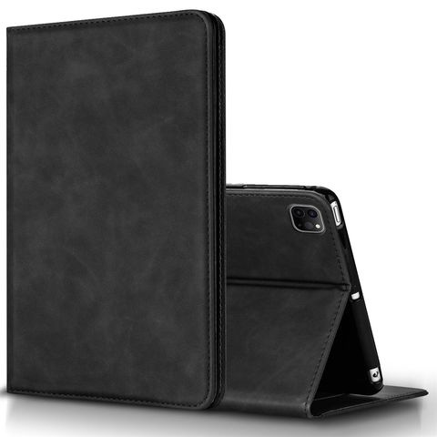 Nubuck/Suede Leather Case for iPad 10.9/11 Black with Cards Slot