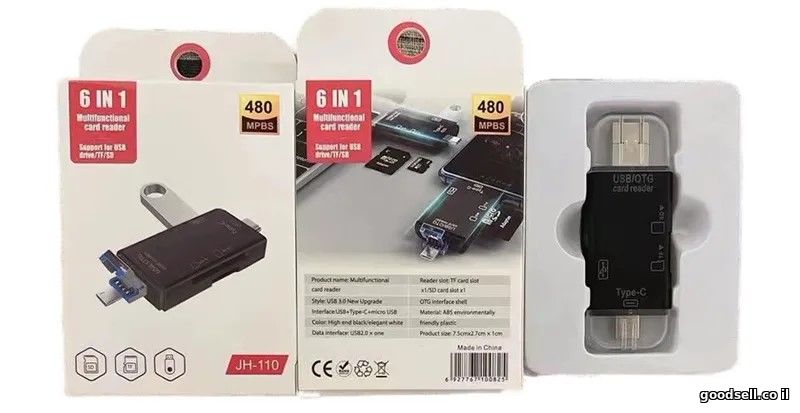 USB/OTG 6 in 1 Multifunctional Card Reader JH-110