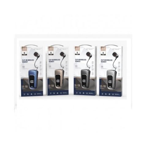 Clip-On Wireless Headset Roll Up SR-10 with Digital Display Gold