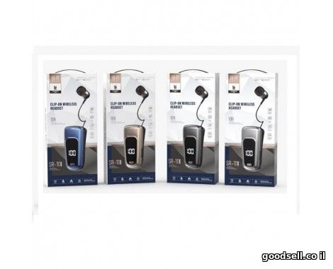 Clip-On Wireless Headset Roll Up SR-10 with Digital Display Blue